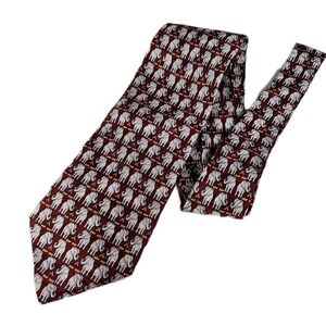 All American GOP Republican Elephant Necktie, Silk, Red, 4" X 56"